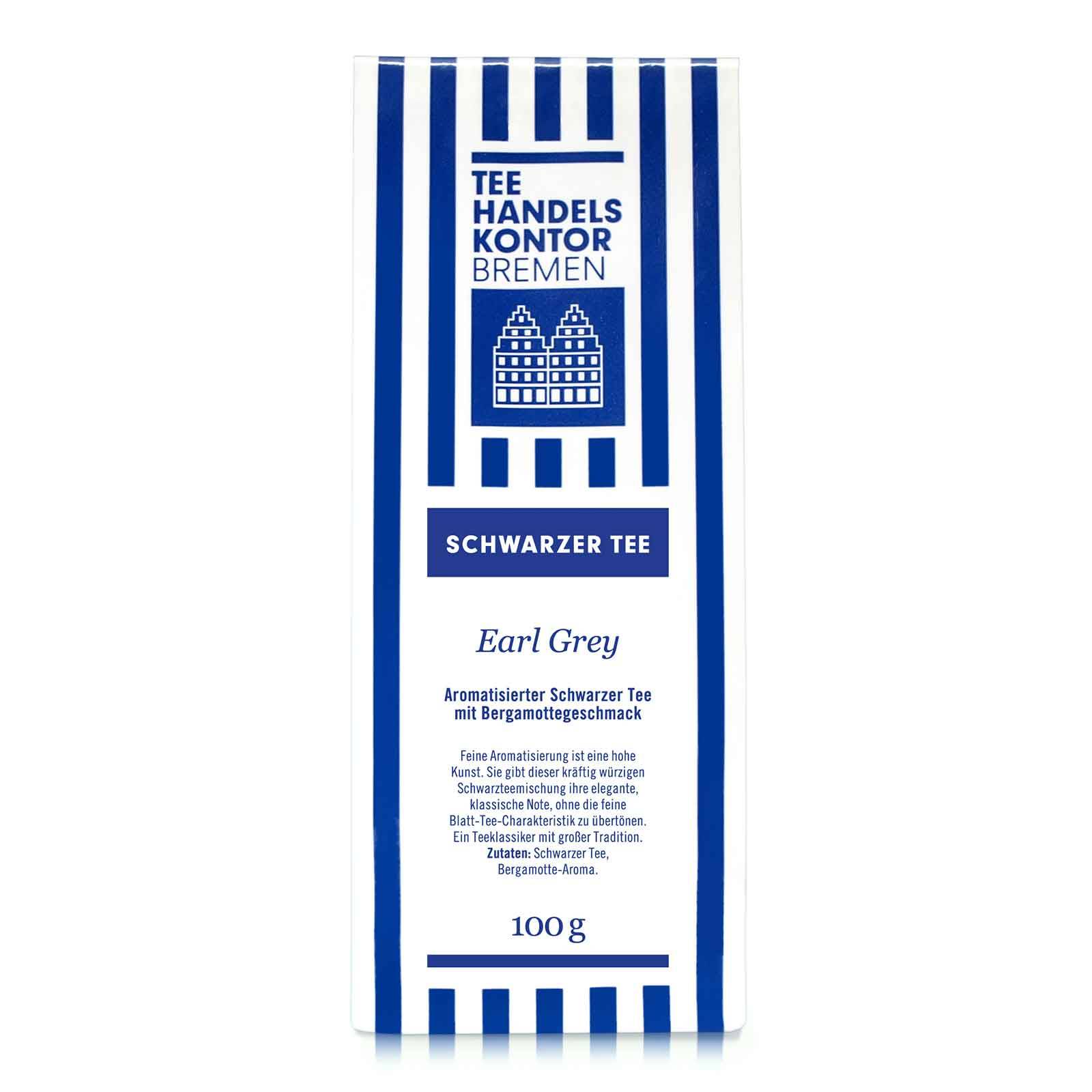 Tee in blau-weißer Teetüte