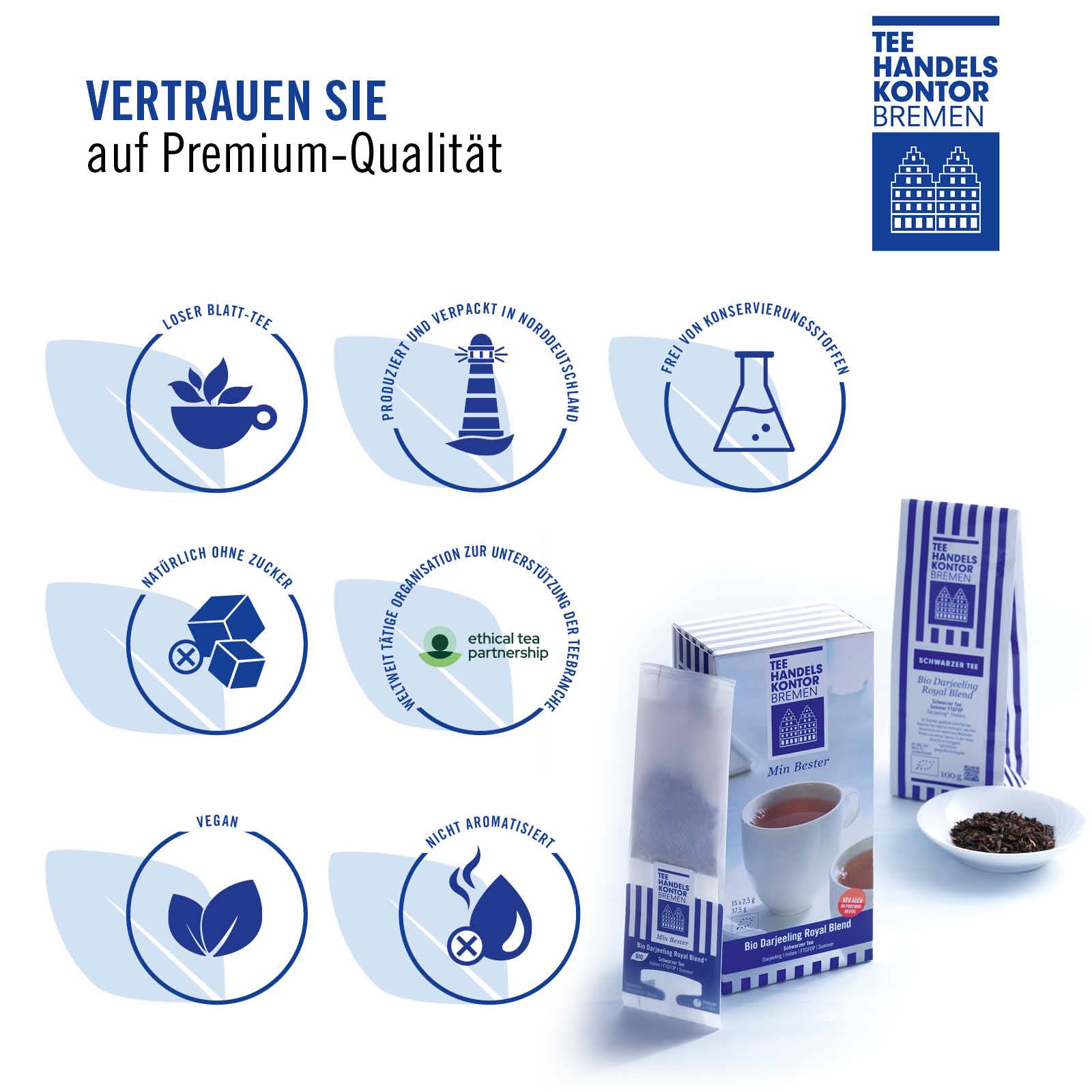 ethical tea partnership, zuckerfrei, lose, vegan, produziert in Worpswede, nicht aromatisiert