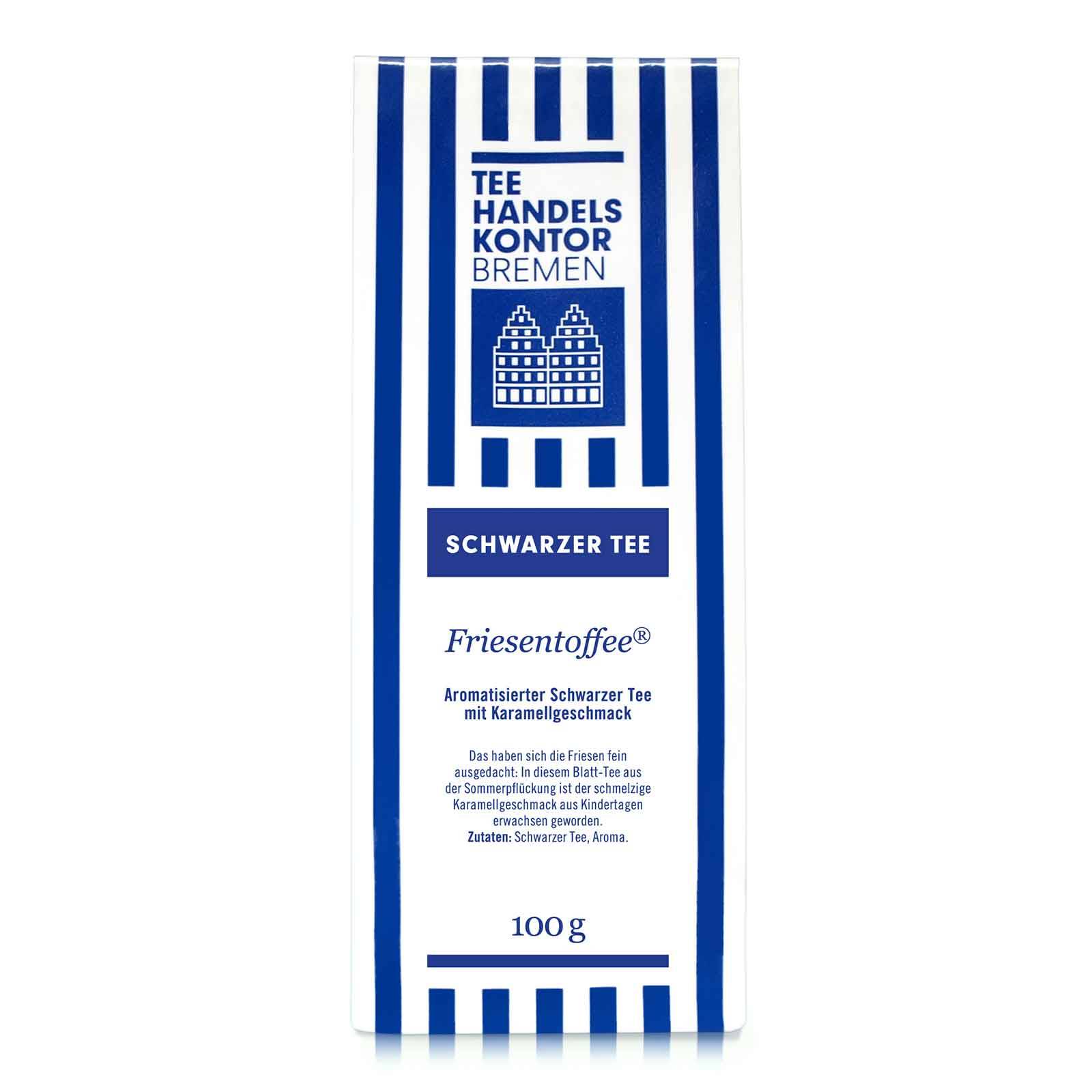 Tee in blau-weißer Teetüte