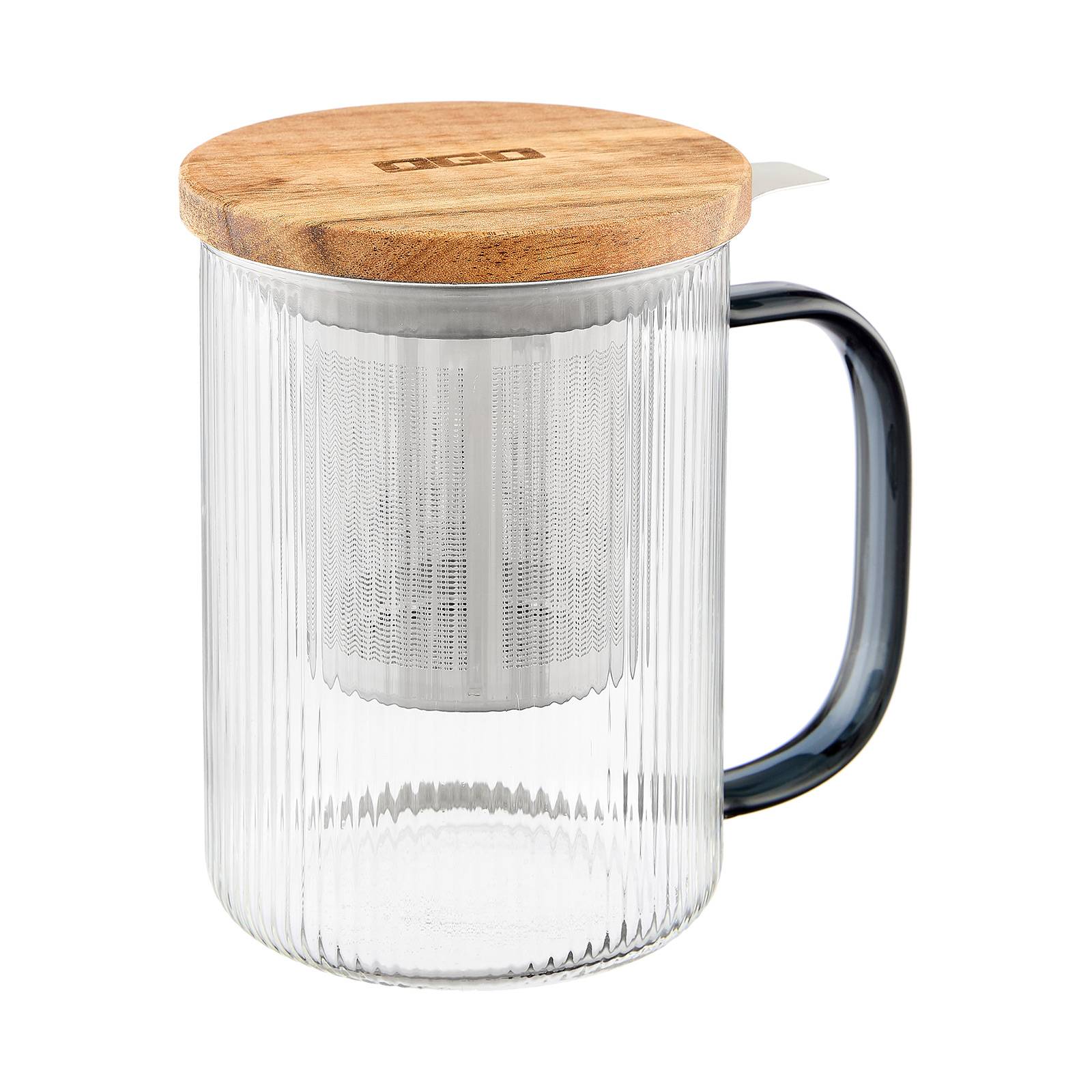 Glas-Teebecher Graphit
