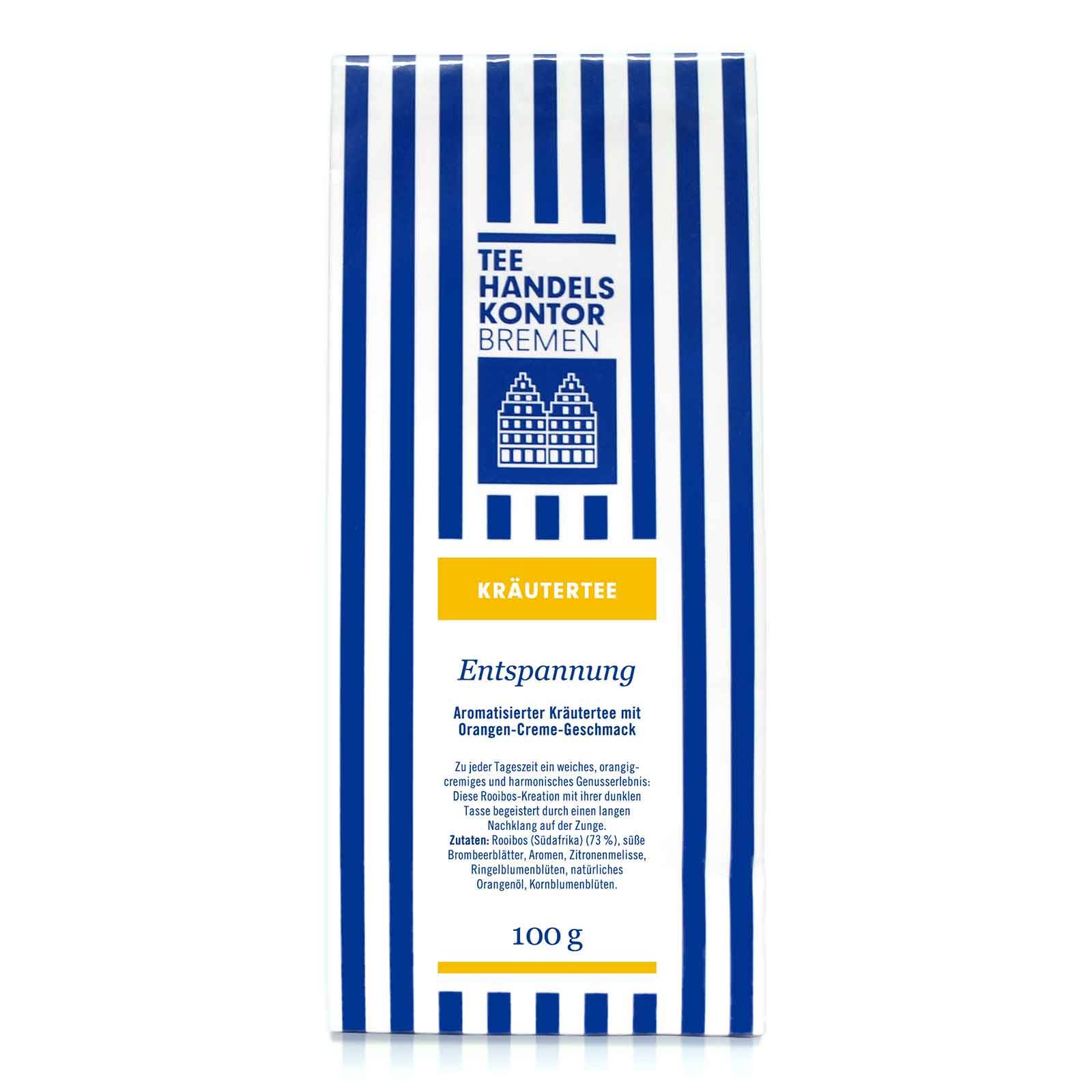 blau-weiß gestreifte Teetüte