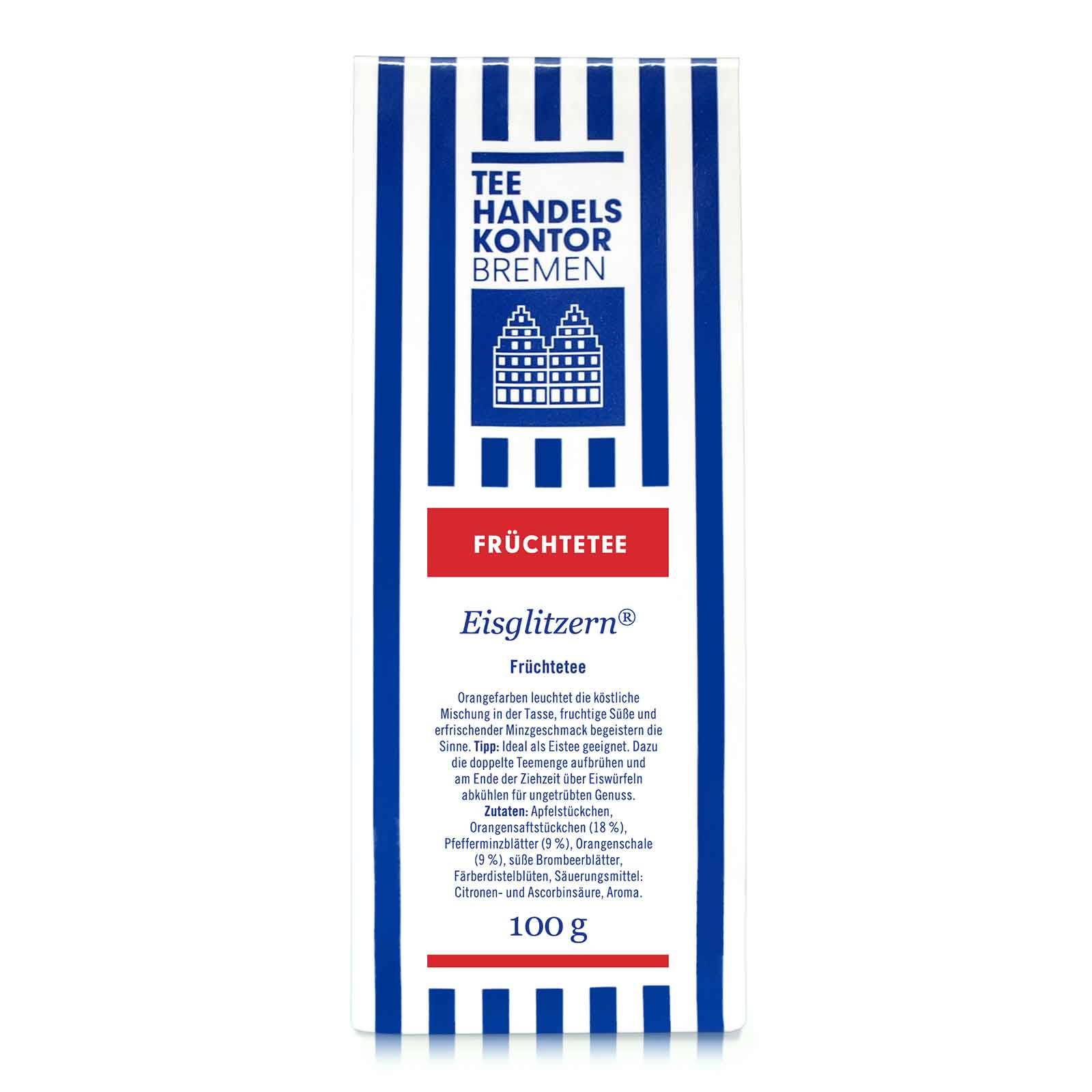 blau-weiß gestreifte Teetüte