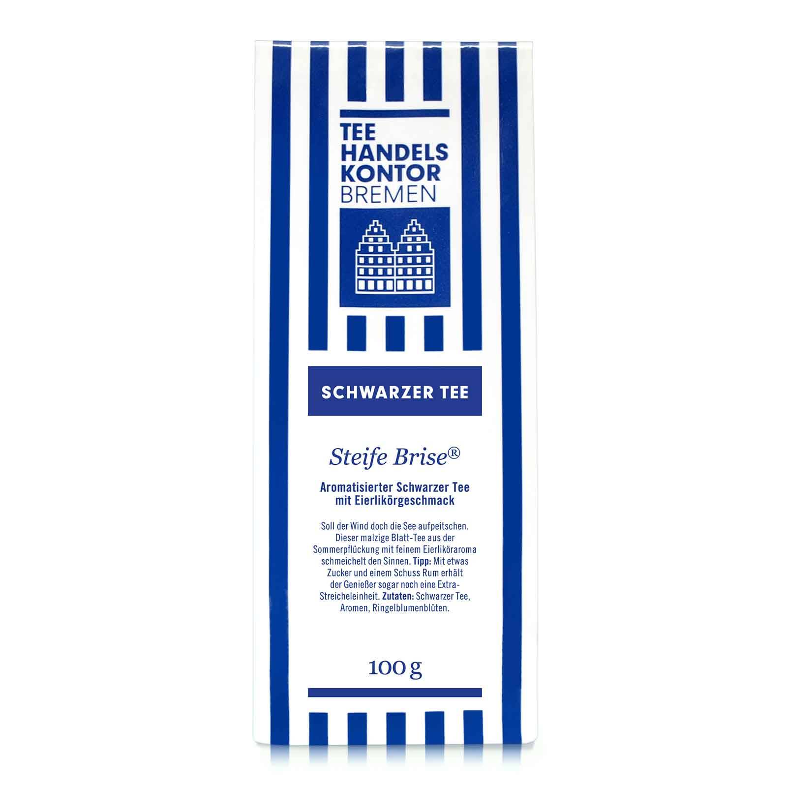 Tee in blau-weißer Teetüte