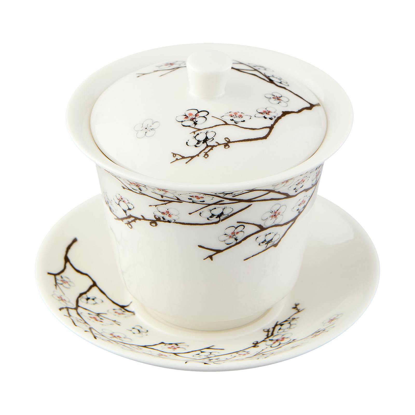 Gaiwan Teetasse Kirschblüte weiß