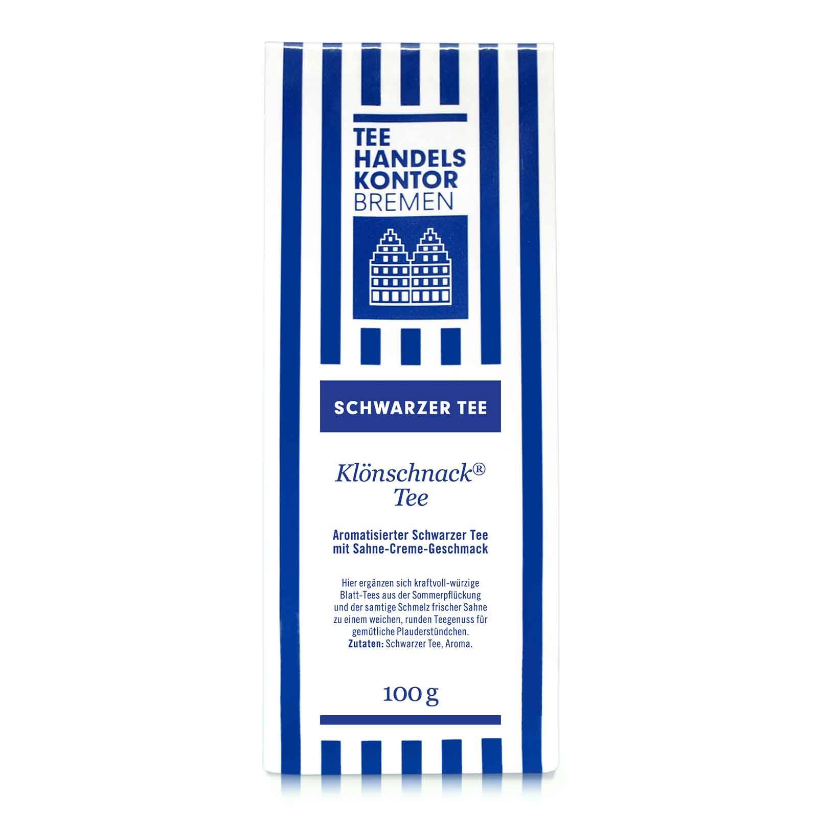 Tee in blau-weißer Teetüte