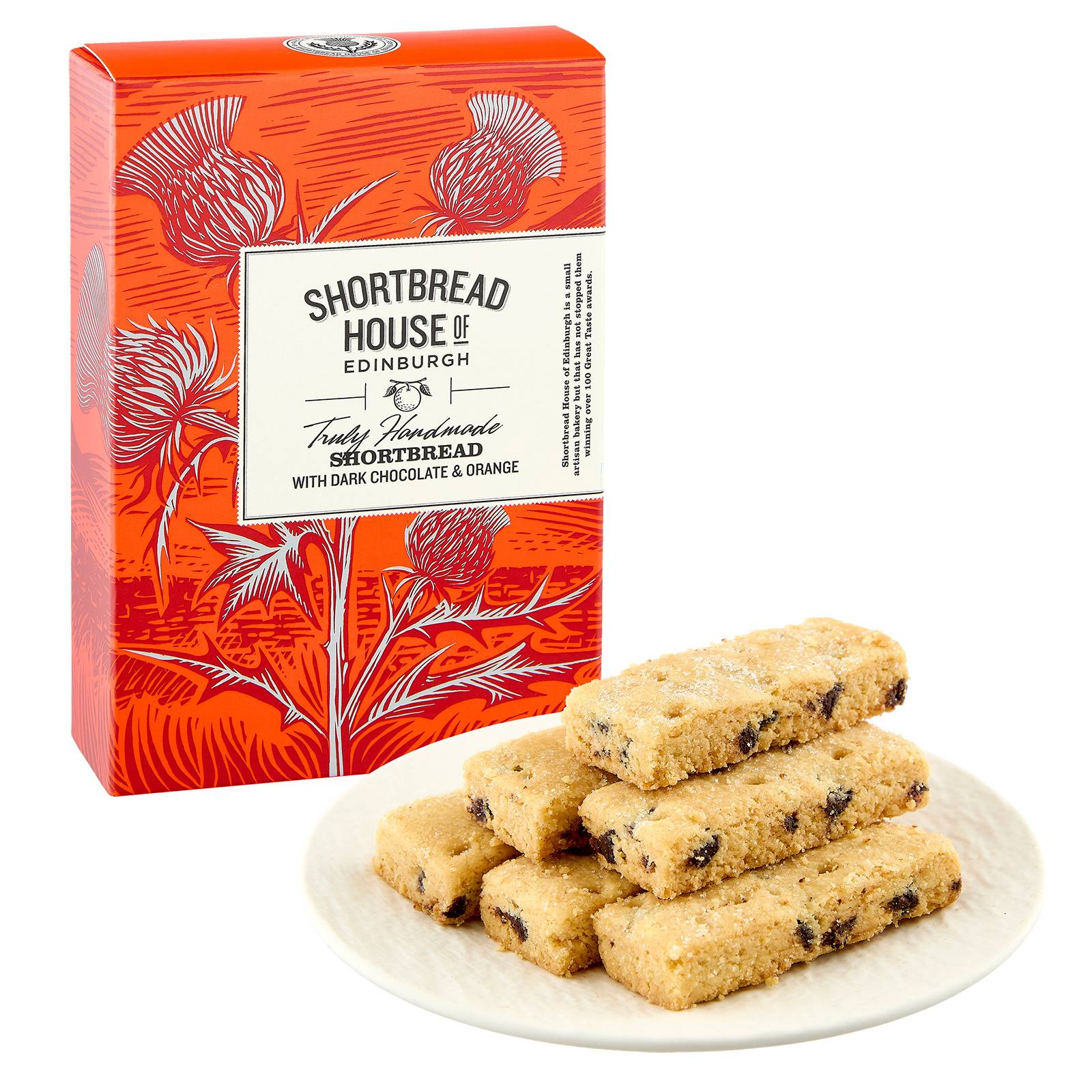 Shortbread auf einer Schale und Verpackung